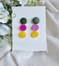 Three Circle Pop Drop Earrings - Image 1