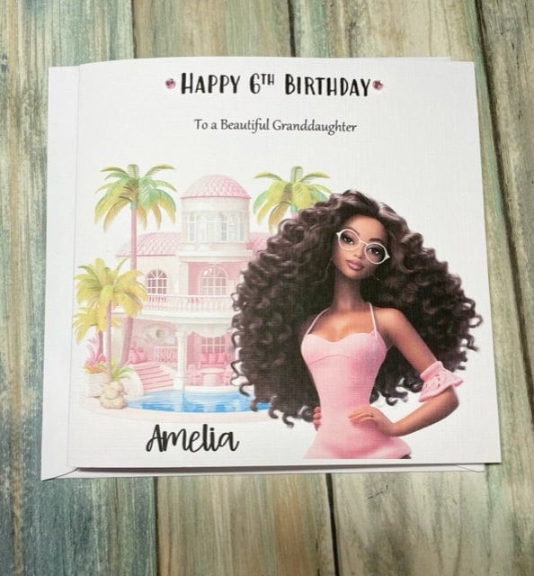 Personalised Pink Birthday card For Girl Happy Birthday Daughter Granddaughter 