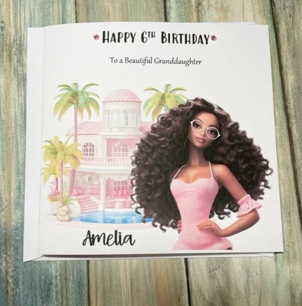 Personalised Pink Birthday card For Girl Happy Birthday Daughter Granddaughter 