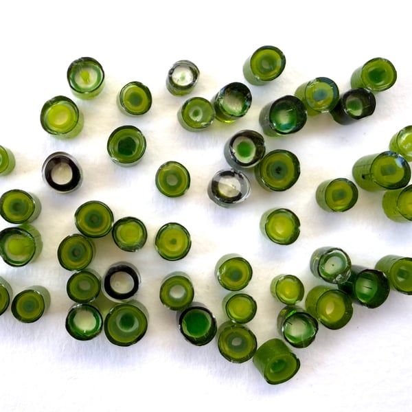 20g green concentric circles murrini made with Bullseye 90coe glass