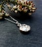 Recycled Silver Moon Pendant Necklace - Full Moon, Textured - Image 4