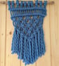 Medium blue macrame wall hanging - Image 1