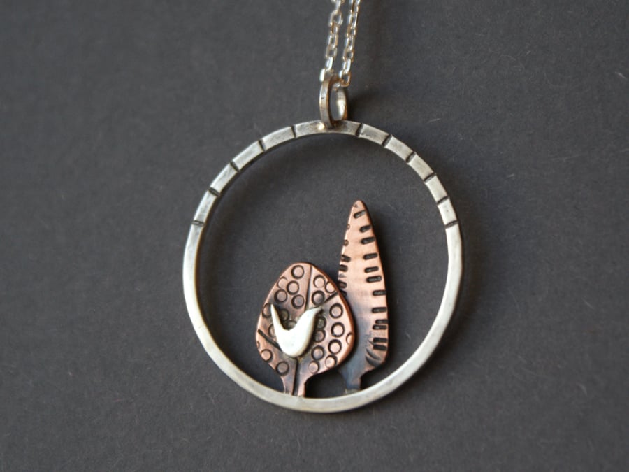 Woodland walk pendant - 2 trees