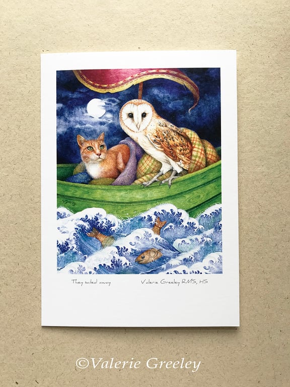 "They Sailed Away" card by Valerie Greeley