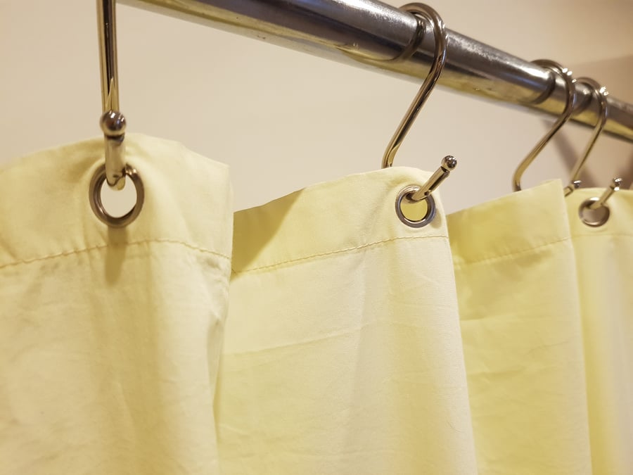 Mellow Yellow Organic Cotton Shower Curtain, washable non-waxed