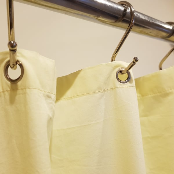 Mellow Yellow Organic Cotton Shower Curtain, washable non-waxed