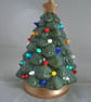 Green Ceramic Xmas Christmas Tree Tea Light Candle Holder Ornament Decoration. - Image 6