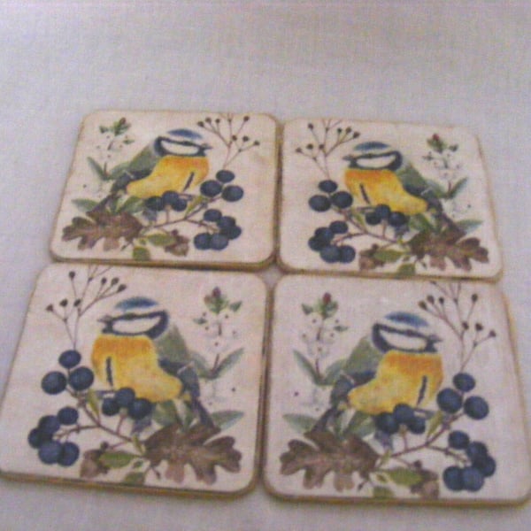 Set of 4 Blue Tit Coasters