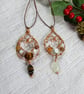 Copper Hanging Decorations with Bronze and Silver Glass and Gemstone Beads - Image 2