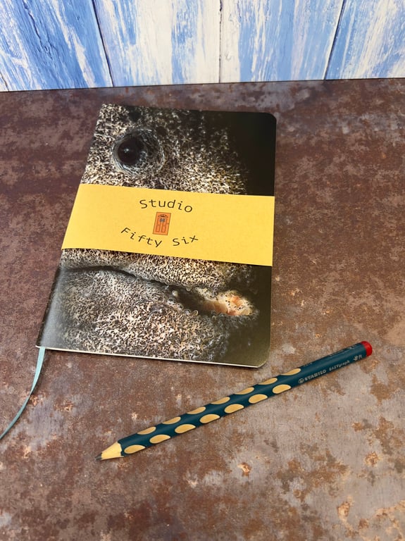 Notebook, Marine themed, A5 (ish), made from up-cycled and recycled materials.