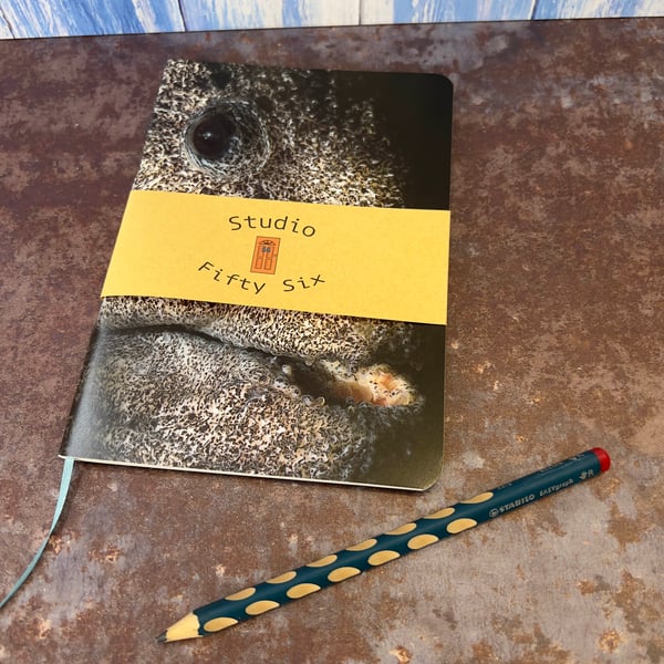 Notebook, Marine themed, A5 (ish), made from up-cycled and recycled materials.
