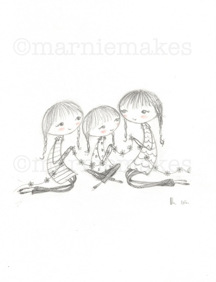 The Daisy Chain- A5 giclee print