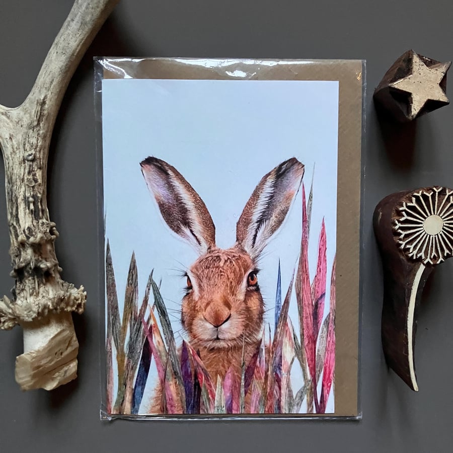 Hattie Hare Blank Greeting Card