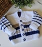 Designer Baby Cardigan & Booties Set Hand Knitted  3-9 Months Size - Image 9
