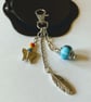 Lampwork Bead, Leaf & Butterfly Bag Charm - Image 3