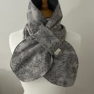 Roses & Peony Scarf with fleece lining