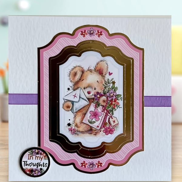 Bunny Card. Birthday Card or other Special Occasion. For Her, Him or Child.