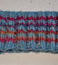 Hand Knitted stripey Merino Headband in Powder Blue  - Image 5