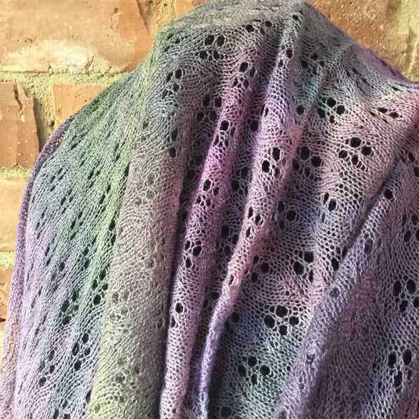 MoBair Hand Dyed Baby Alpaca and Wool Stole 80x32