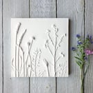 Plaster Cast Flower Plaque 20x20cm