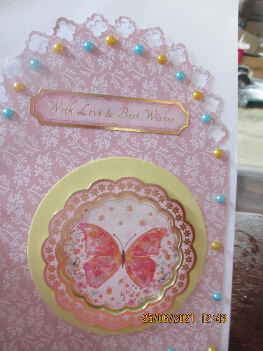 With Love and Best Wishes Butterfly Card