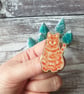 Ginger Cat Wooden Pin Brooch - Image 4