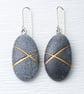 Pebble earrings, Stripe. Nature inspired jewellery designed by John Field. - Image 2