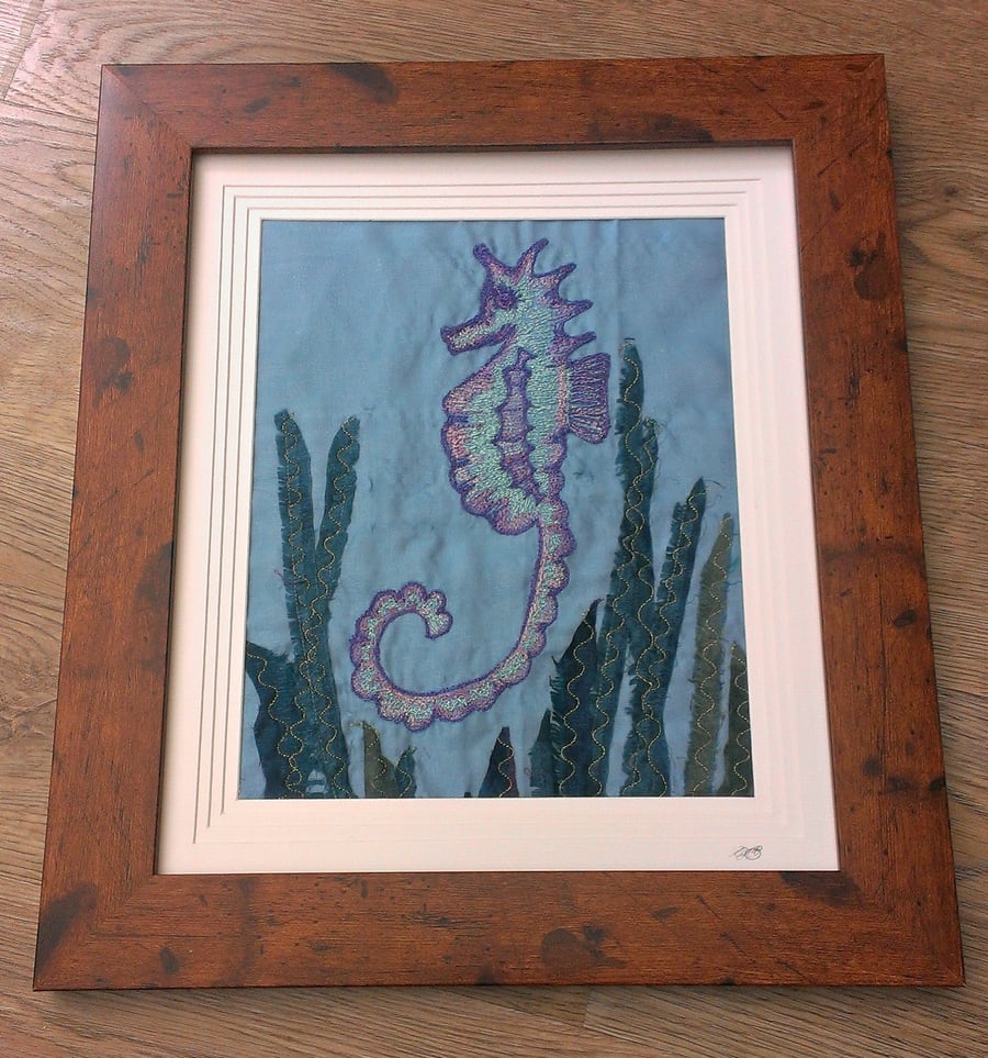 Seahorse Machine Embroidered Picture 'Angelo'