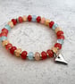 Glass bead charm bracelet