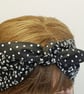 Polka Dot and Floral self tie summer headband, head scarf, hair tie - Image 5