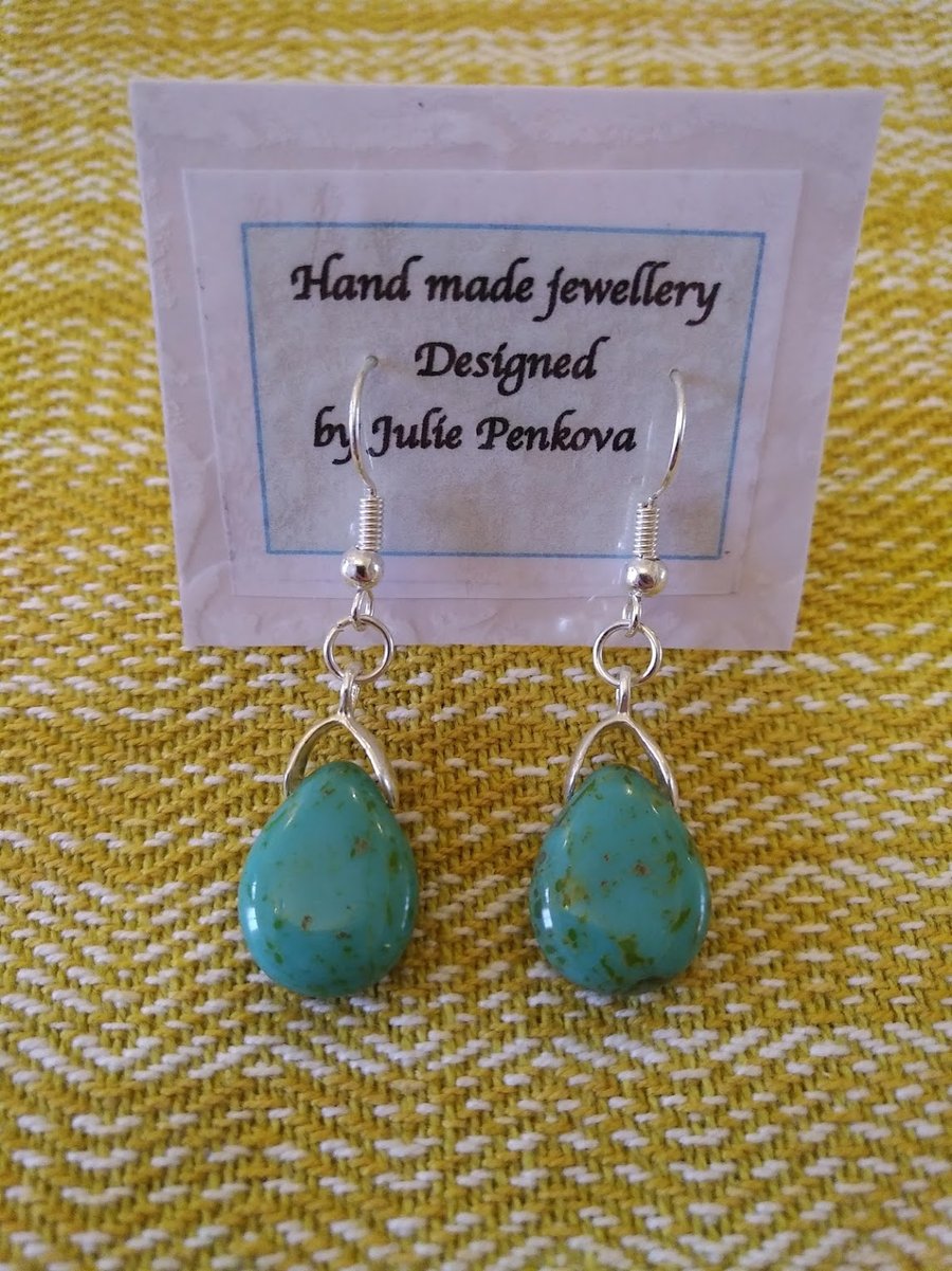  Jade Picasso Bead Earrings