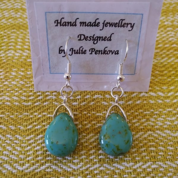  Jade Picasso Bead Earrings