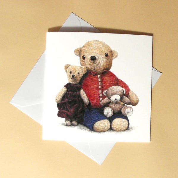 Greetings card - blank - Teddy Bears No.3