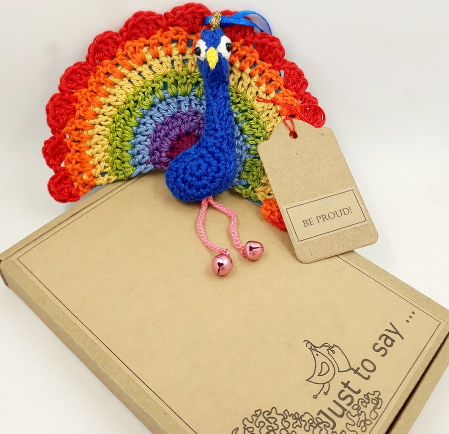 Crochet Rainbow Peacock - Be Proud! 