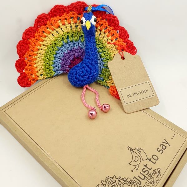Crochet Rainbow Peacock - Be Proud! 
