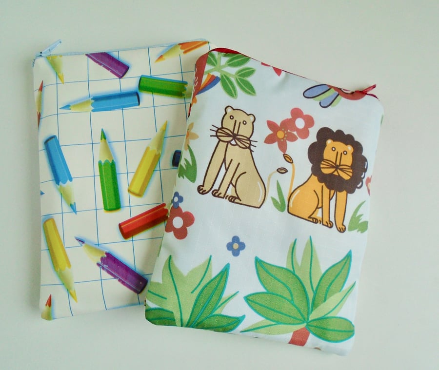  Clearance bargain  - Set of 2 PVC  Kids Crayon Cases 