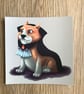 Vampire Corgi Square Post Card Print - Image 3