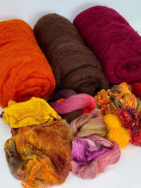 Bag Kit: Maple Brown, Orange & Red Felt Bag on a Ball Materials Kit