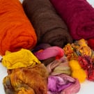 Bag Kit: Maple Brown, Orange & Red Felt Bag on a Ball Materials Kit