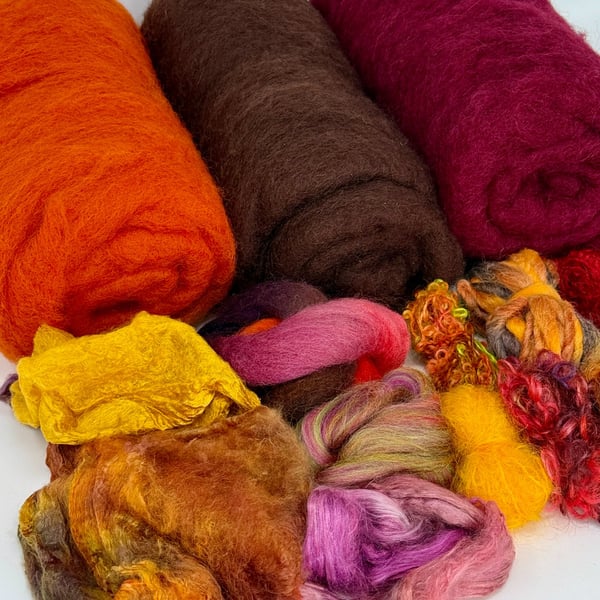 Bag Kit: Maple Brown, Orange & Red Felt Bag on a Ball Materials Kit