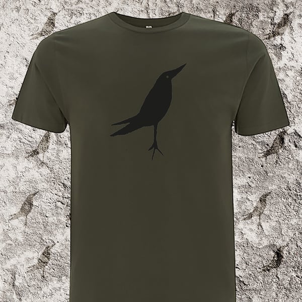 'Boydy' Silkscreen printed Moss Unisex T-shirt Large