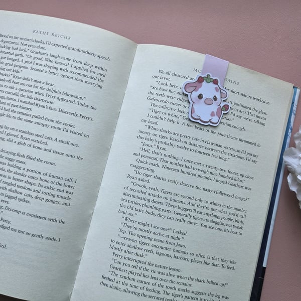 Strawberry Cow Magnetic Bookmark Bookish Gift Cute Bookmark