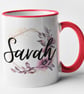 Personalised Floral Name Mug Flowers & Name Mug Custom Name  - Image 7