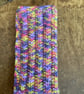 MOBILE PHONE SLEEVE SIZE 8x3.5" or 20x9cm HAND KNITTED IN MULTICOLOURED YARN