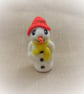 Red Hat Snowman, Needle felted Snowman, Felted Snowman Ornament, Cute Christmas  - Image 1