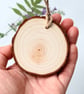 Pressed Pelargonium Flower Wood Slice Hanging Decoration Hand Painted - Image 5