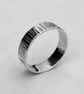  Wide, Cross-hammered Sterling Silver Man's Ring, Hallmarked, size W&half - Image 1