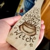 Kitchen Witch Wooden Pyrography Spatula Personalised Kitchen Decoration