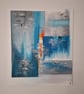 Original Abstract Acrylic Painting - Abstract Art – Turquoise Painting - Image 1