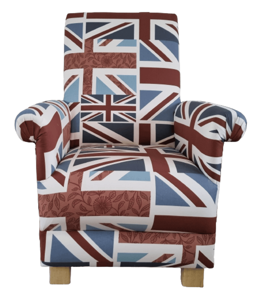 Union Jack Armchair Adult Chair Fryetts British Flag Accent Statement Regal